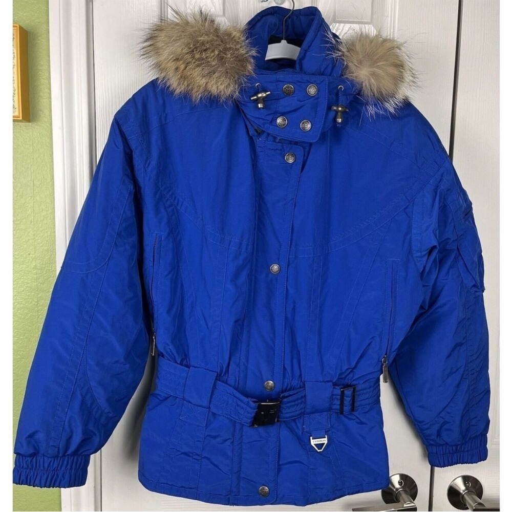 Tyrolia Blue Ski Jacket with Fur Trim